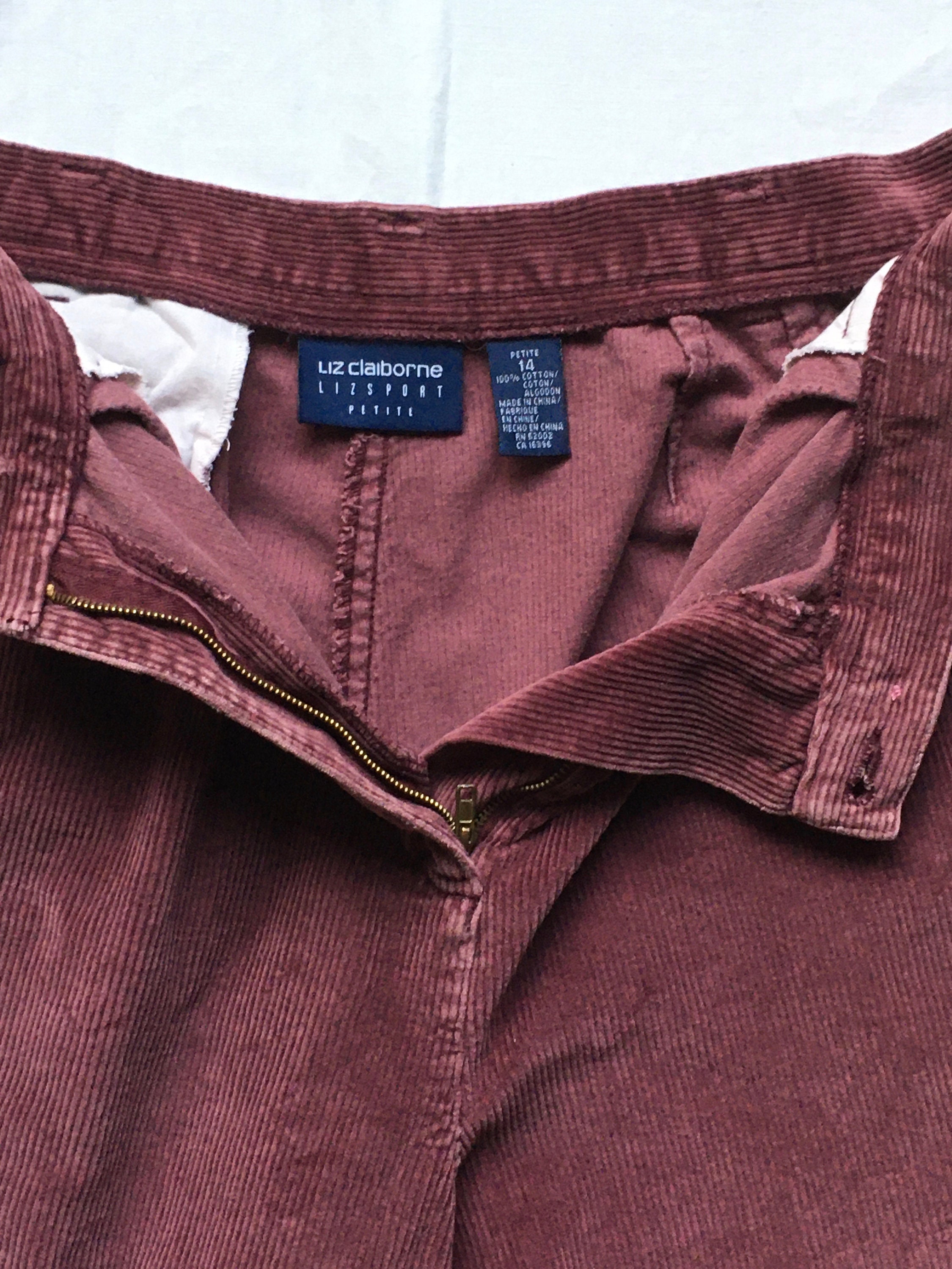 Pantalon En Velours Liz Claiborne - Couleur Aubergine Foncé - Taille Grande (L)