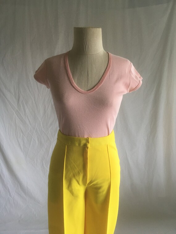 vintage 70s womens scoop neck t shirt cap sleeve … - image 7