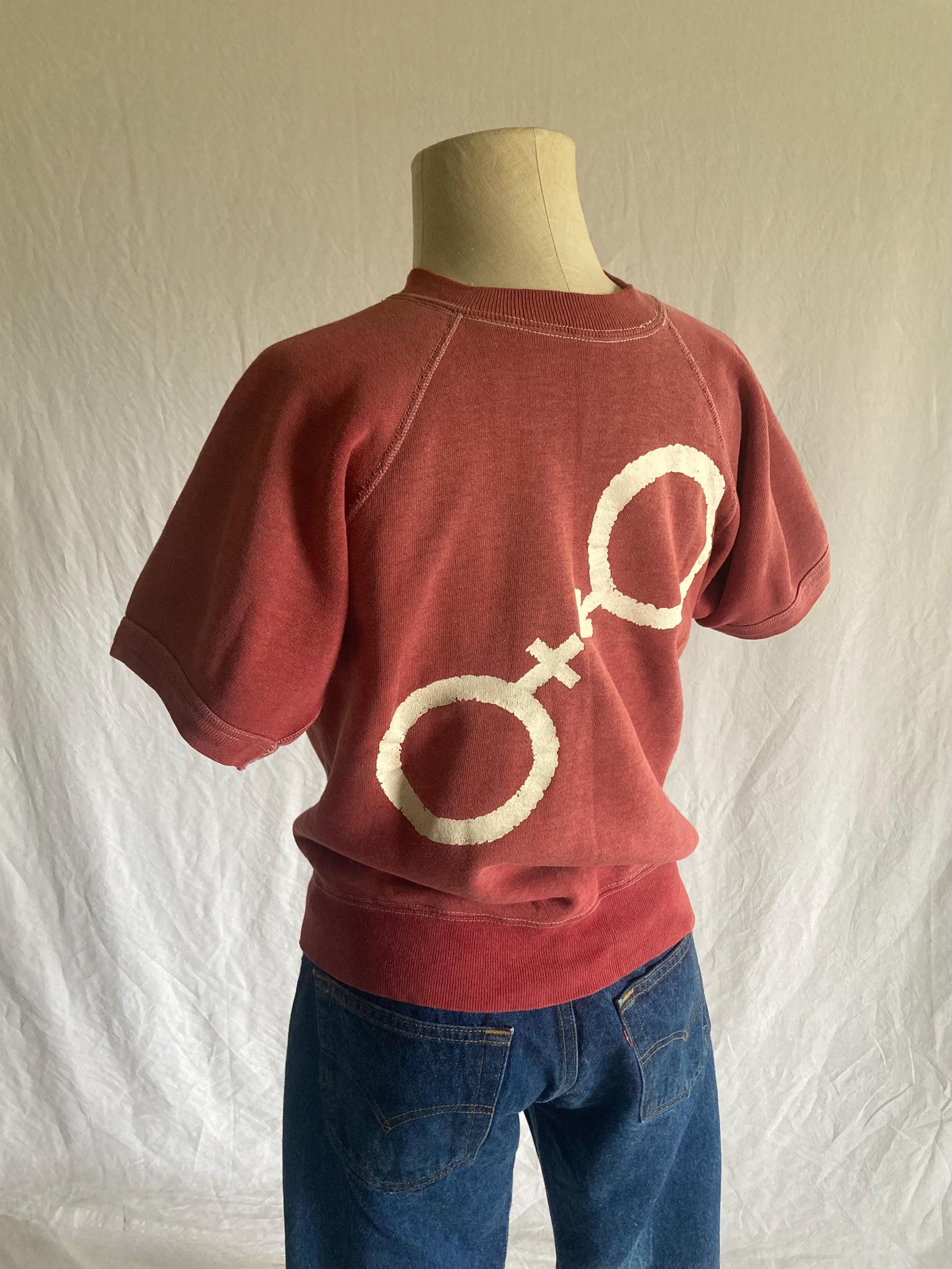 Vintage 50s Raglan Short Sleeve Sweatshirt Viva La Difference Flip