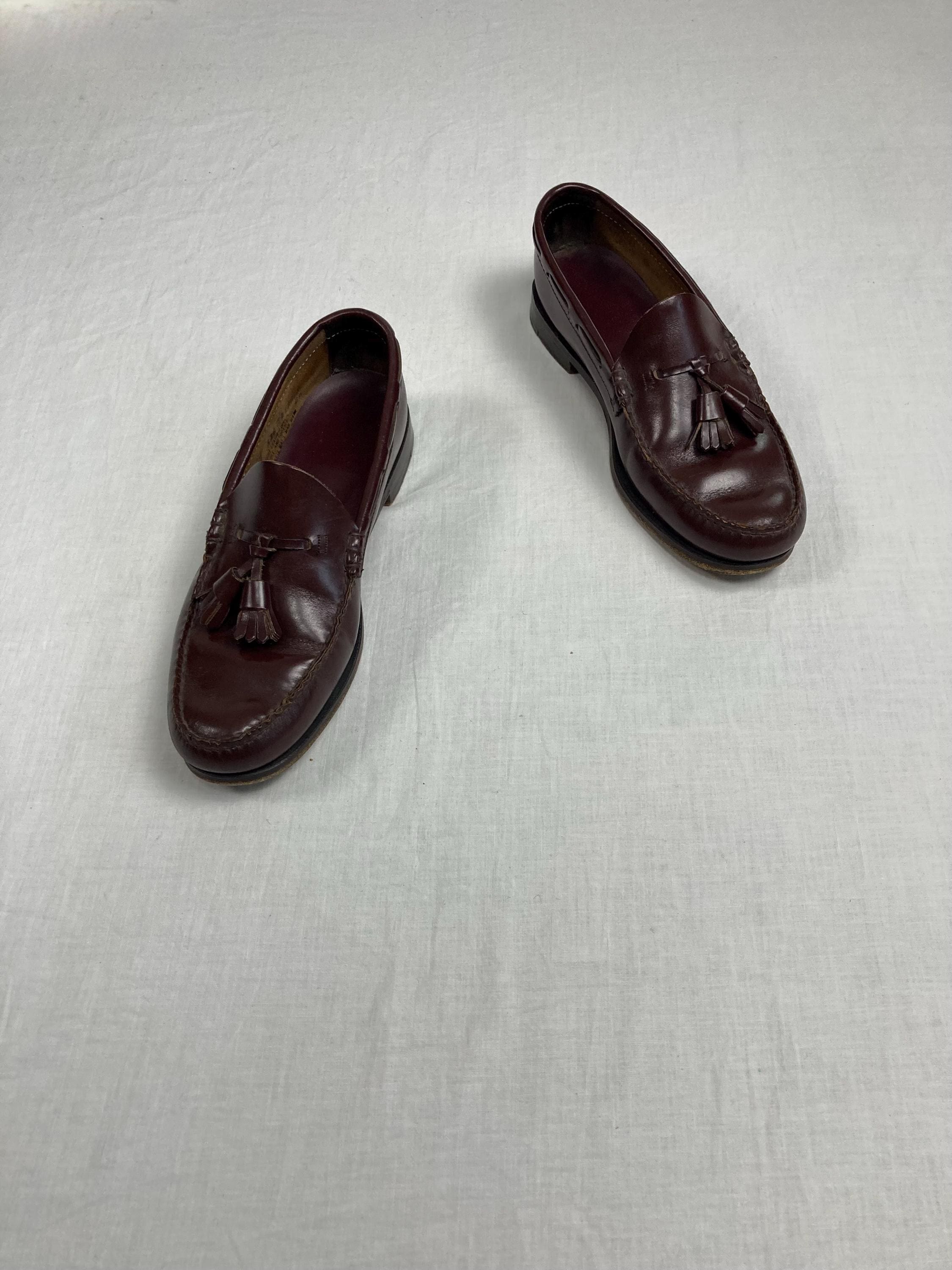 Vintage 60s Bass Weejun Loafers 636 Tassle Mens 8 D Leather Slip