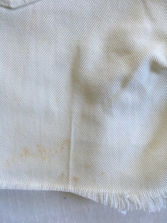 Vintage 60s Levis Big E Scovill Zipper White Jean Denim Cut off