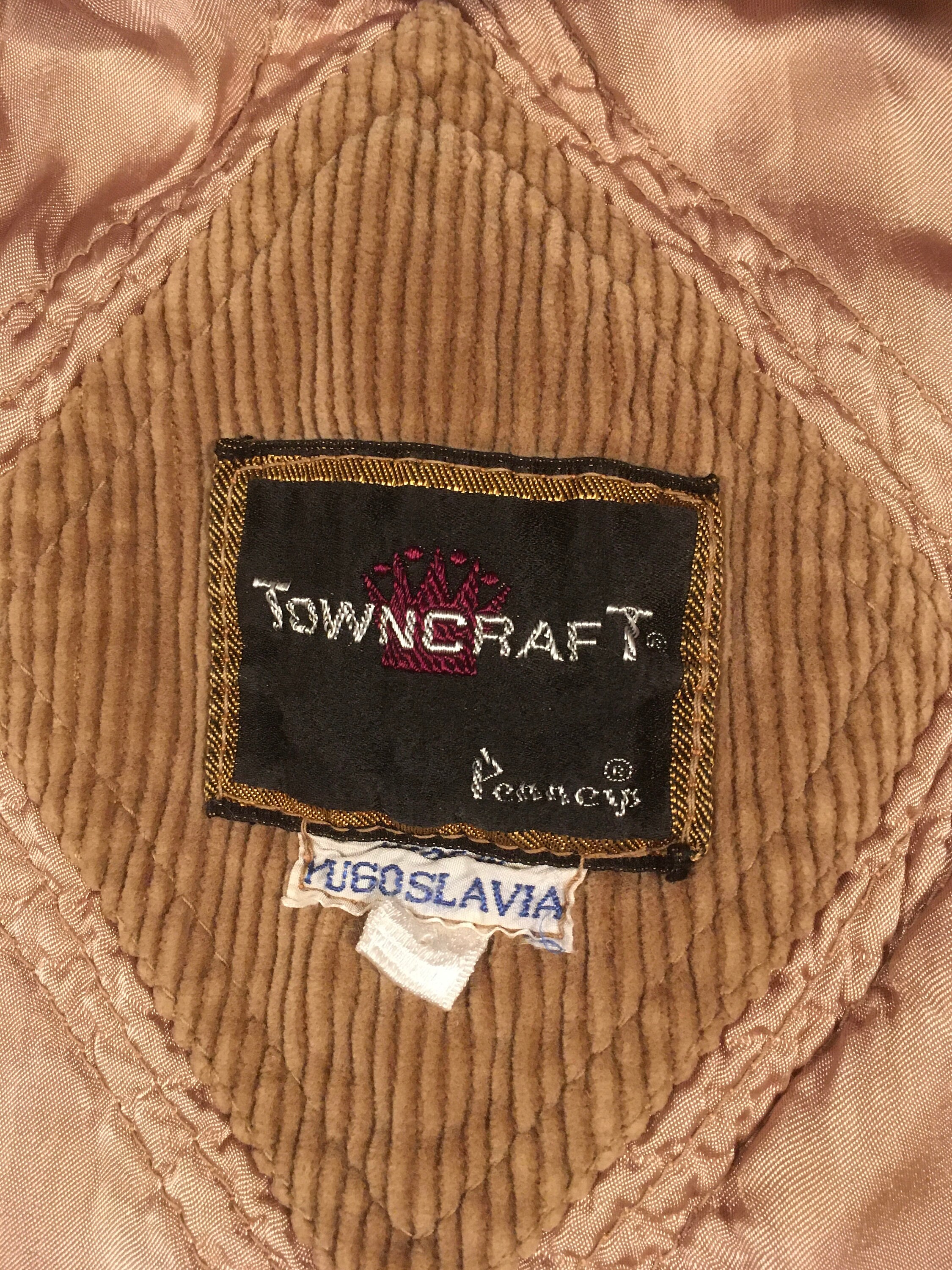 Vintage 70s Car Coat JC Penney Towncraft Brown Corduroy Belt Vintage 70s Car Coat JC Penney Towncraft Brown Corduroy Belt