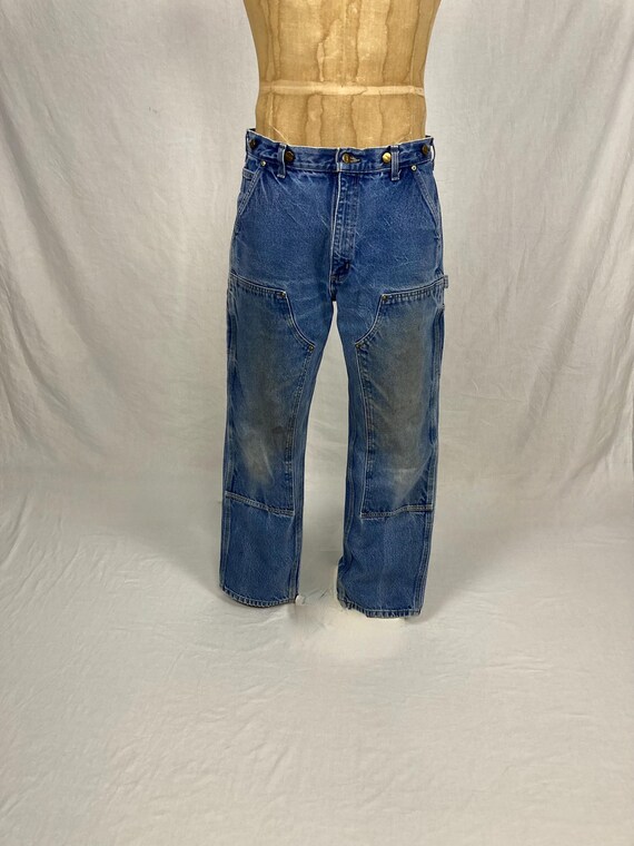 Vintage Carhartt B07 Dnm Denim Dungaree Fit 34 X 30 Double Knee