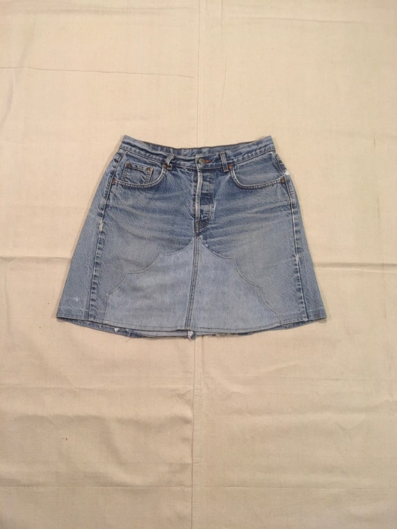 Vintage 90s Lucky Brand by Gene Montesano Made in Usa Button Fly Cut off  Blue Jean Patched Mini Skirt 31 -  Canada