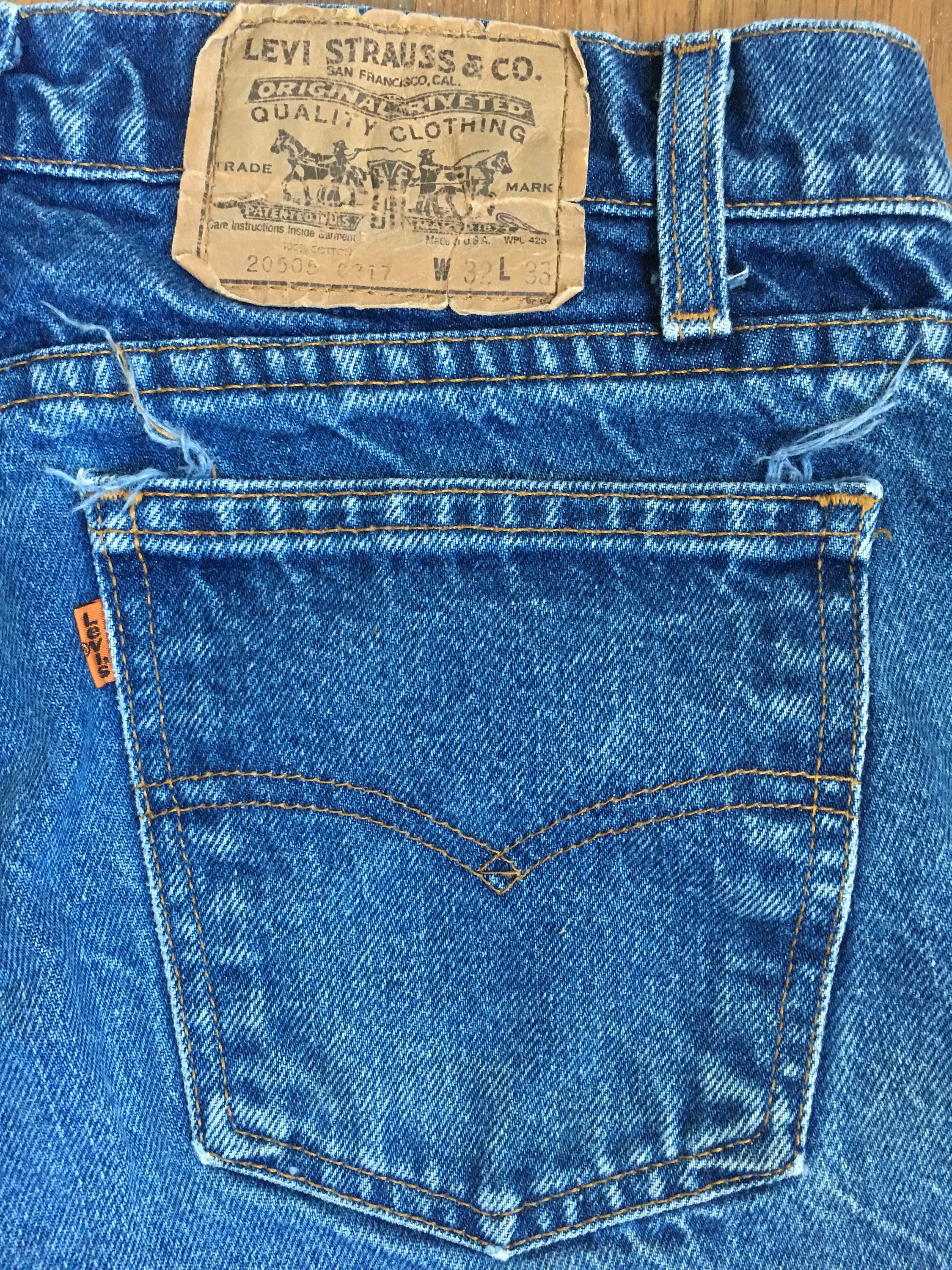 Vintage 80s levis 505 0217 blue jeans orange tab denim made in | Etsy