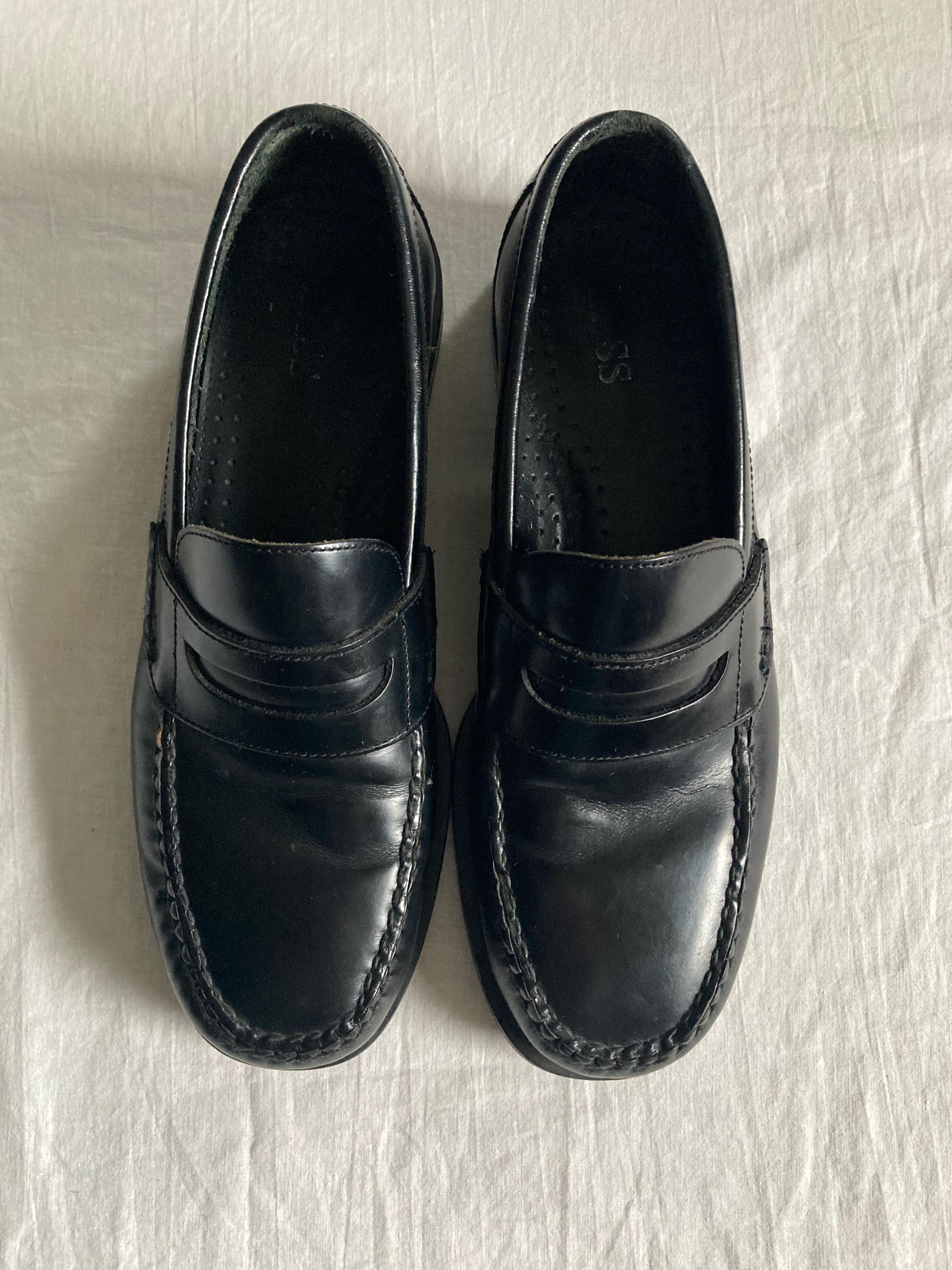 Vintage Bass Penny Loafers Mens 8 1/2 M Black Leather 
