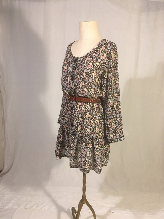 vintage 90s express floral floral see through dro… - image 10