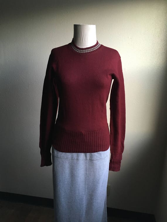 Vintage 50s Octonek Knitting Co Seattle Maroon Wool Inside - Etsy