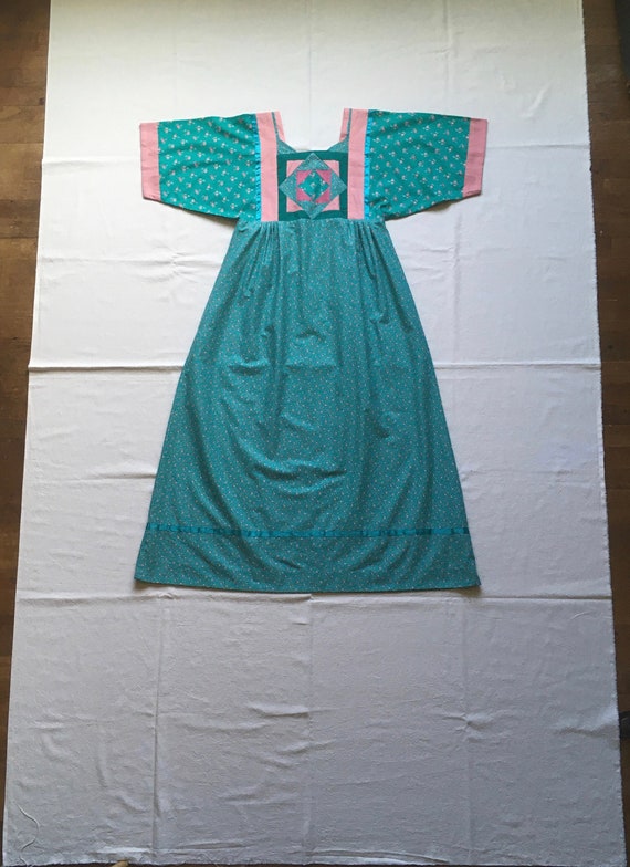 vintage 70s handmade patchwork floral dress