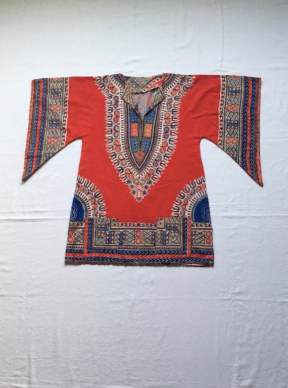 vintage 70s handmade cotton wing sleeve dashiki ka