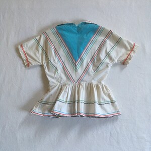 Vintage 40s Ric Rac Cotton Side Zip Peplum Fiesta Blouse 1940s Womens ...