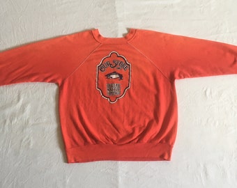 vintage 70s red raglan sweatshirt our store inc. togiak native limited yupiaq land alaska