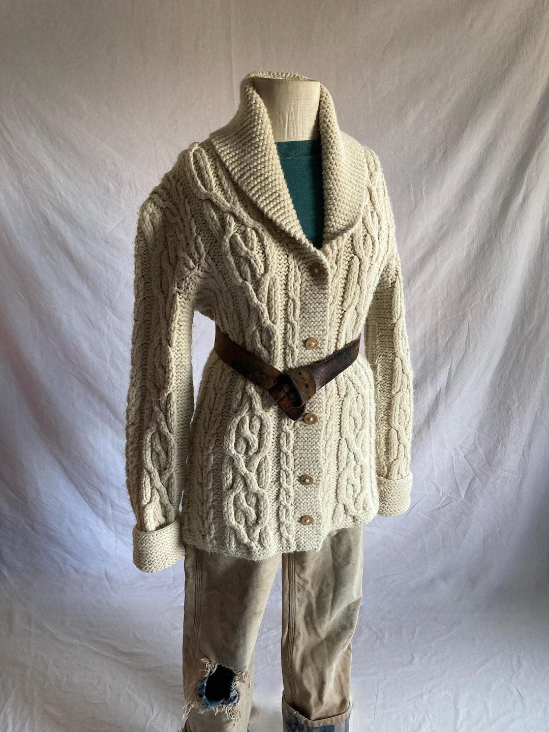 【80s】Vintage Shawl Collar Wool Coat USA VTG Wimbledon Wool Shawl Collar Officers Coat 1940s