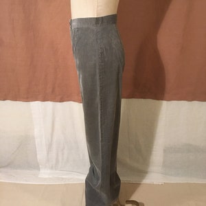 vintage 70s handmade gray corduroy high waist bell bottom trousers hip hugger pants 28 image 7