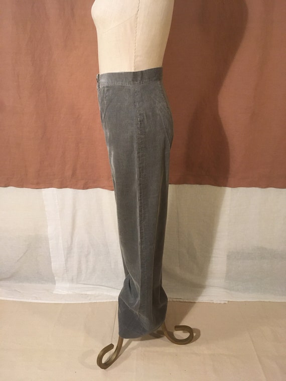 vintage 70s handmade gray corduroy high waist bel… - image 7