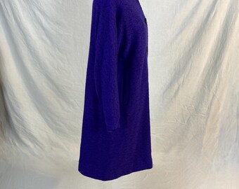 Vintage 60s Womens Nubby Purple Coat Big Buttons Mark of Fashion