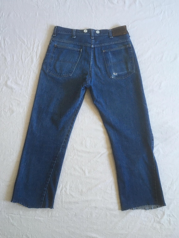 Vintage 60s Jc Penney Ranchcraft Suspender Concave Buttons Blue