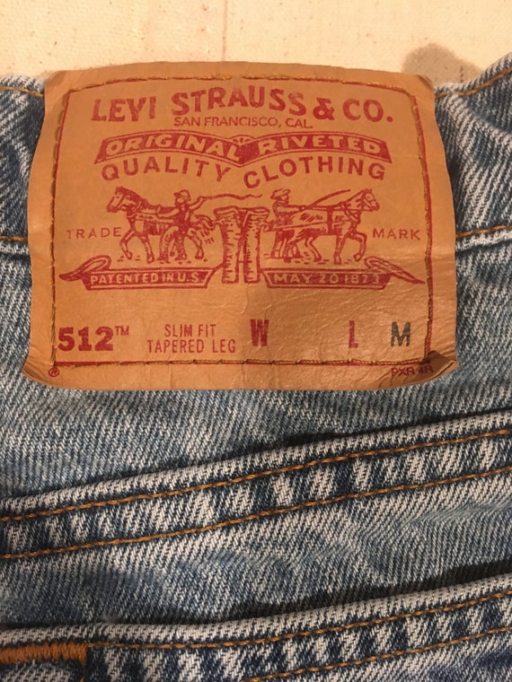 vintage 90s levis 512 blue jeans made in usa slim… - image 8