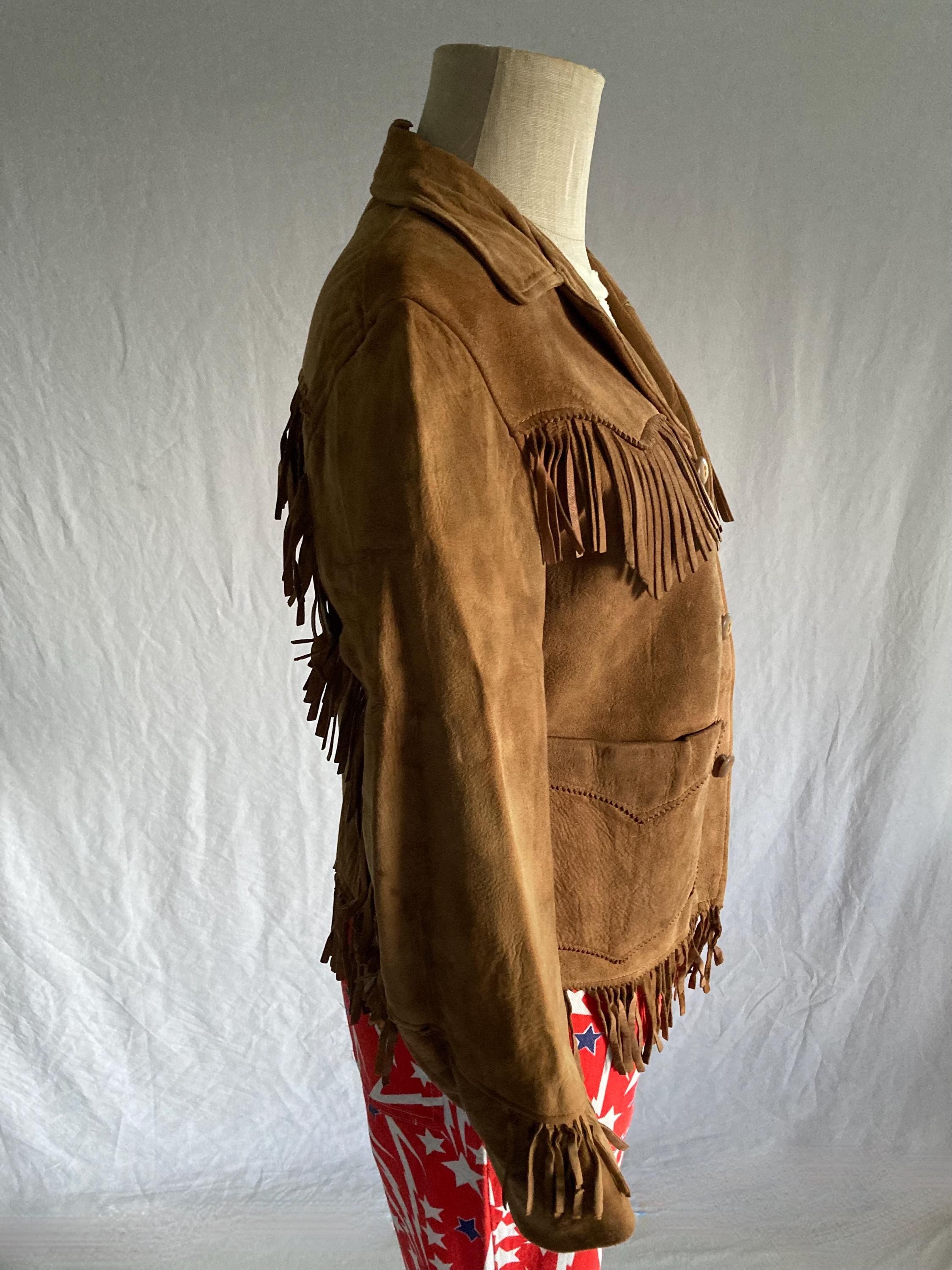 Vintage 50s Levis Short Horn Big E Suede Fringe Jacket Levi