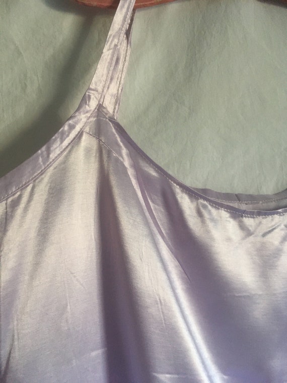 vintage 90s handmade light purple satin slip dres… - image 2