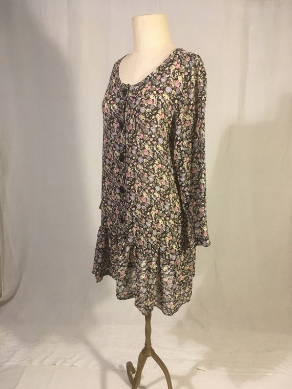 vintage 90s express floral floral see through dro… - image 6