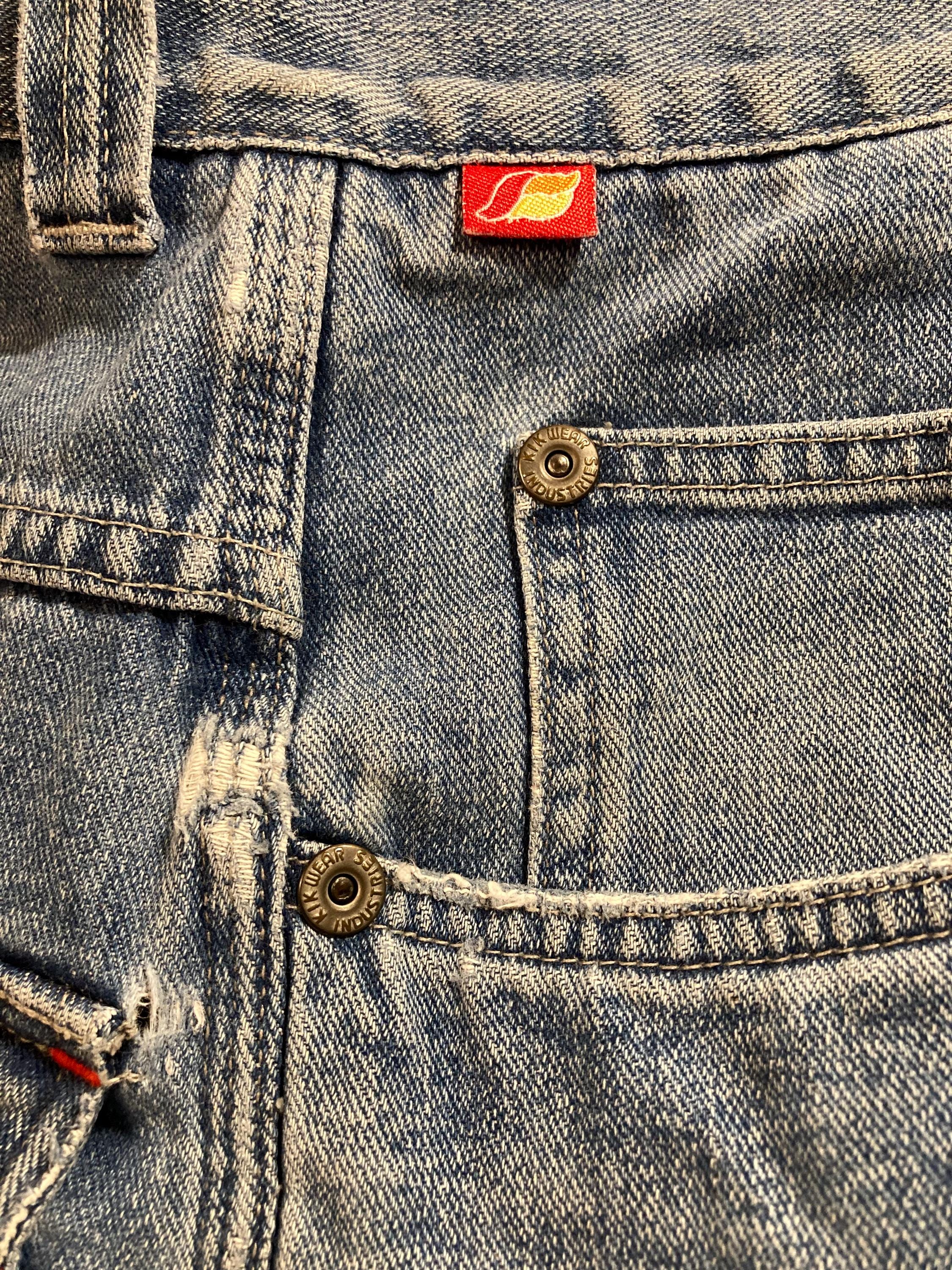Vintage 90s Y2k Kikwear Baggy Jeans Extra Wide Leg Raw Hem 31 32