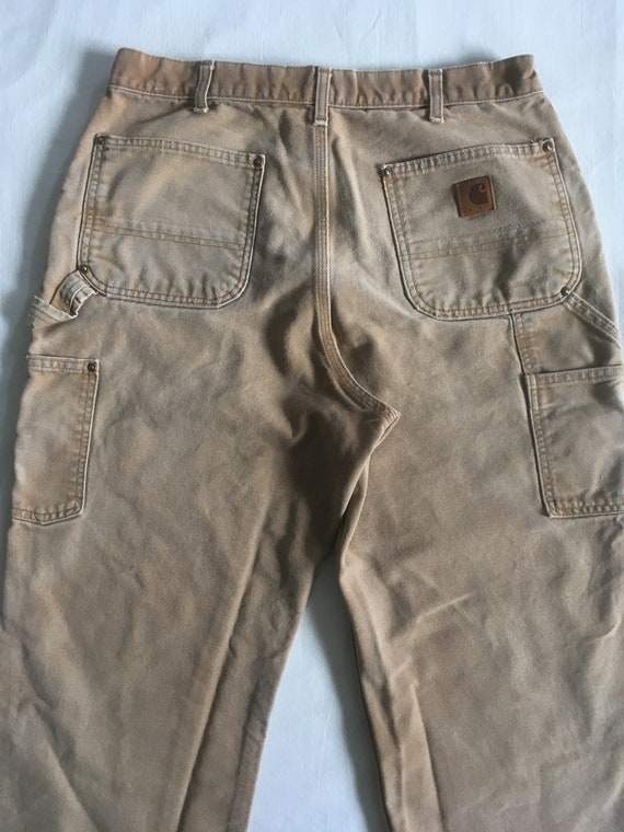 カーハートBrown Duck Work Jeans　36x32　未使用 Vintage Carhartt B136 Brown Duck Canvas Loose Original Fit Double