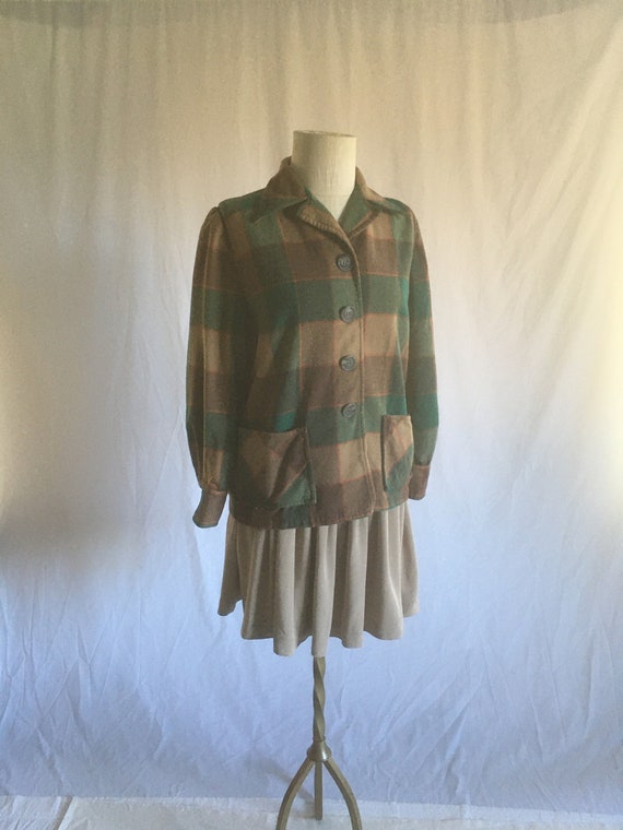 vintage 50s pendleton 49er jacket wool plaid women