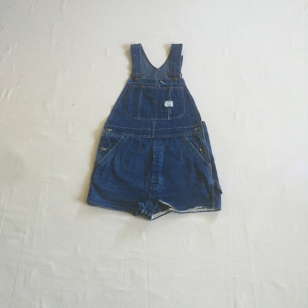 vintage des années 70 big mac denim bleu jean bib salopettes shorts union fait w34 ranch ferme travail porter des années 1970 mode personnalisée