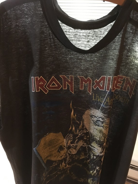 ヴィンテージ 80 年代 アイアン メイデン T シャツ ライブ アフター  