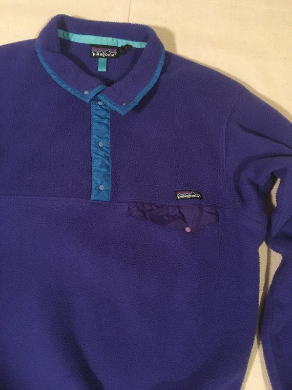 Vintage 90s 1992 patagonia synchilla snap t purple fleece - Etsy 日本