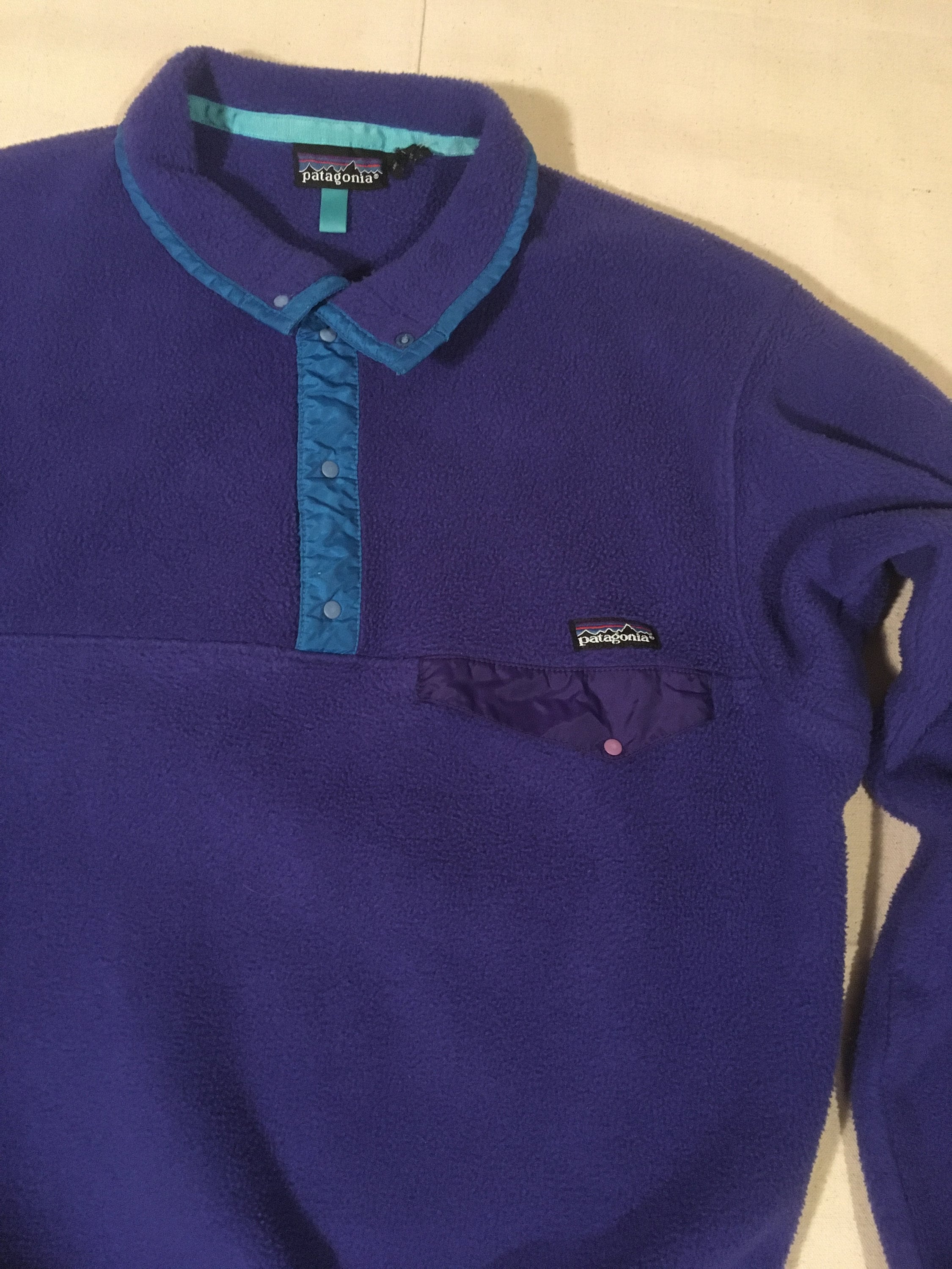 Vintage 90s 1992 Patagonia Synchilla Snap T Purple Fleece Vintage 90s 1992 Patagonia Synchilla Snap T Purple Fleece