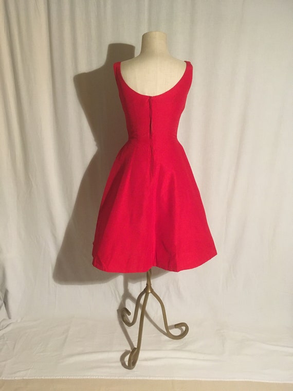 vintage 50s Minx Modes womens red zip back fit an… - image 5