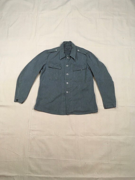vintage 40s WWII Swiss army denim prison jacket