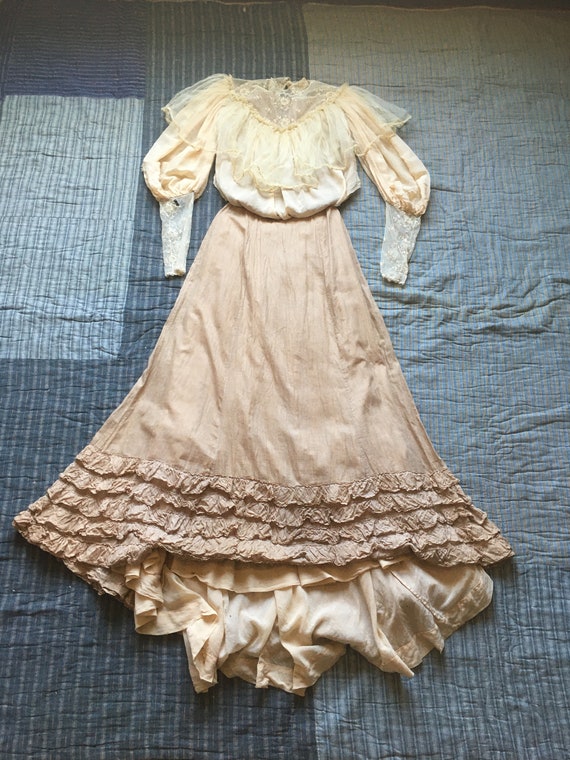 vintage antique victorian Edwardian tea dress set… - image 1