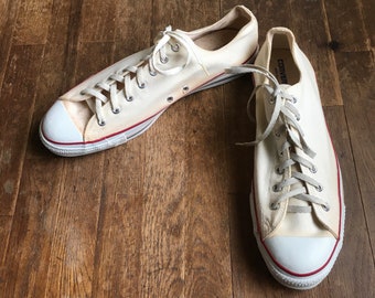 vintage converse made in USA low top natural white canvas sneaker mens size 16 dead stock
