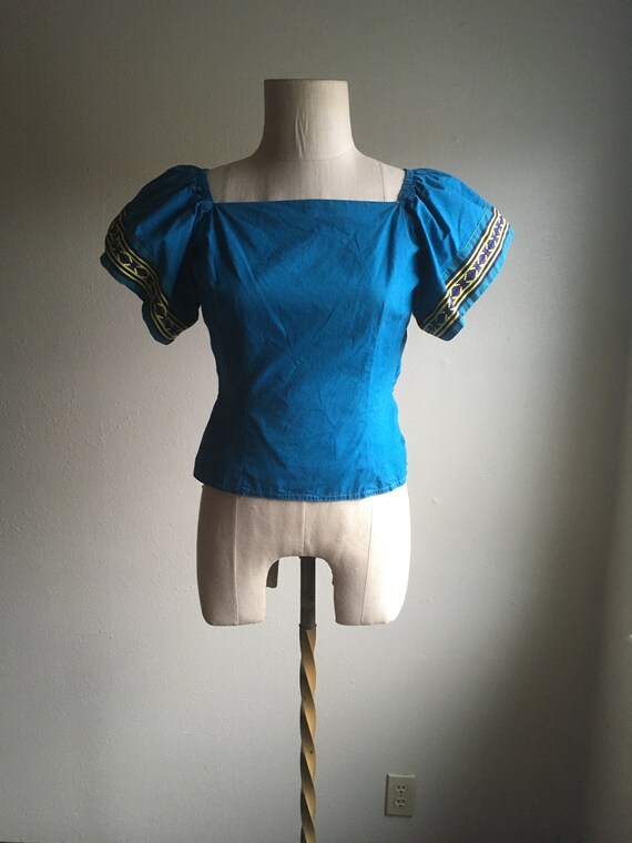 vintage 40s Mary Stevens everlasting fabrics blue