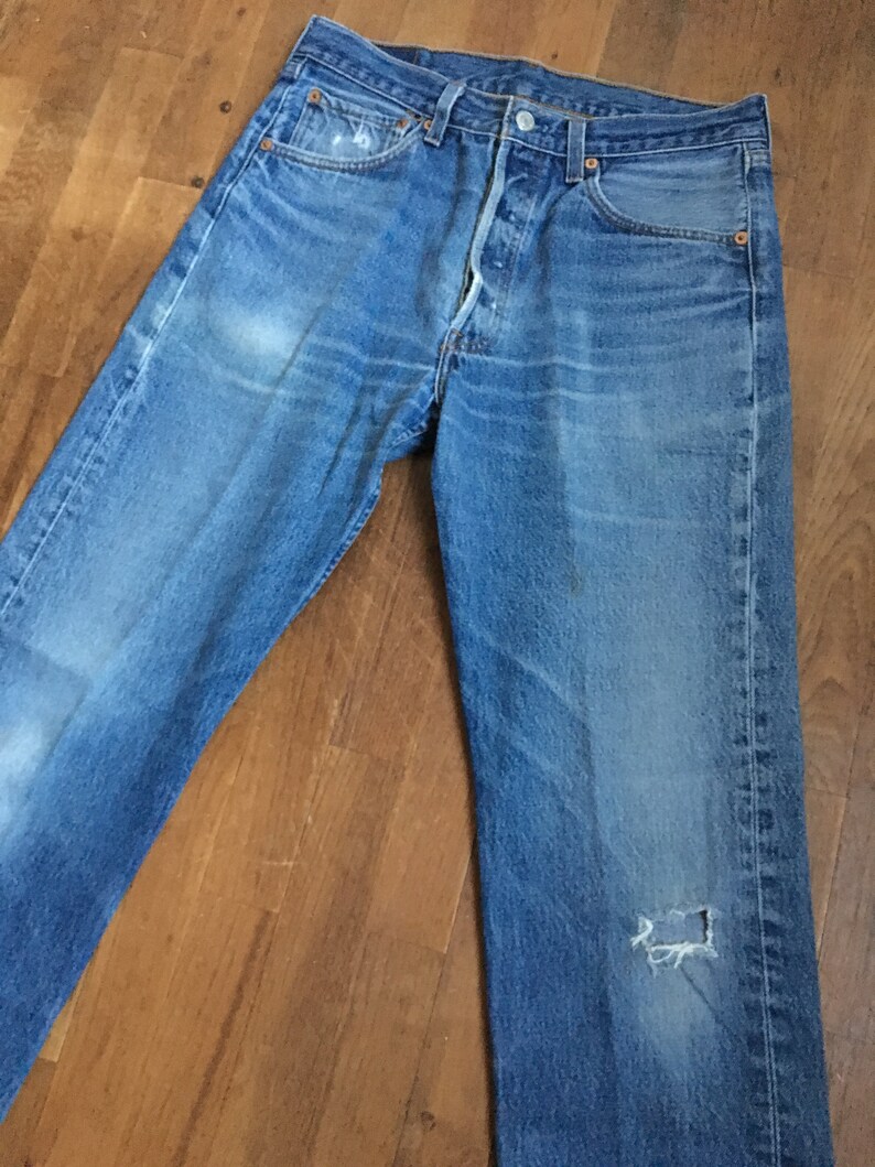 vintage levis 501 xx blue jeans made in usa 31 x 31 image 5