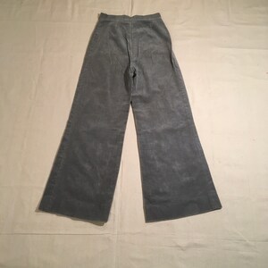 vintage 70s handmade gray corduroy high waist bell bottom trousers hip hugger pants 28 image 2