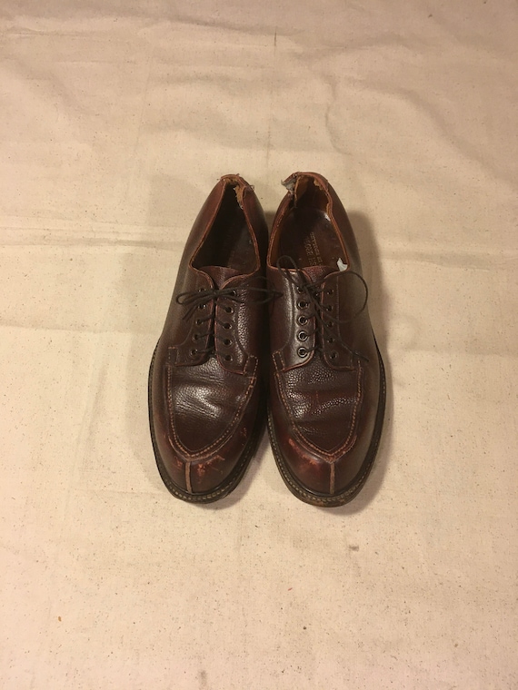 vintage 40s english brogue mens dark brown leathe… - image 3