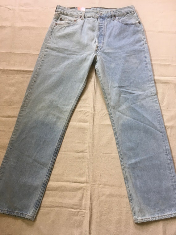 Vintage 90s Nos Deadstock Levis 501 Pre Shrunk Blue Jeans With