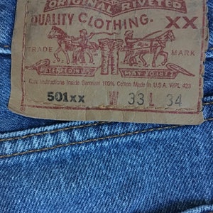 vintage levis 501 xx blue jeans made in usa 31 x 31 image 7