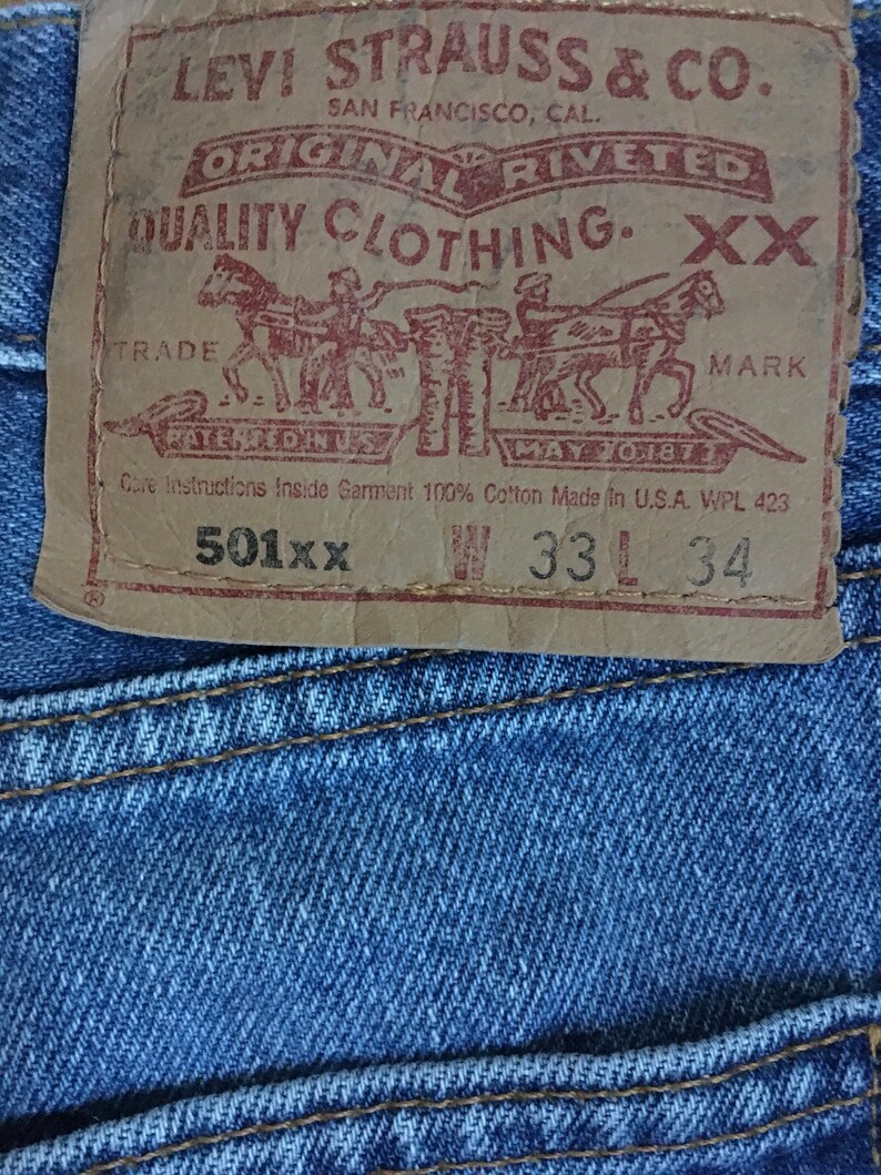 vintage levis 501 xx blue jeans made in usa 31 x 31 image 7