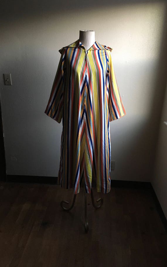 vintage 70s style 2786 striped bell sleeve zip fro