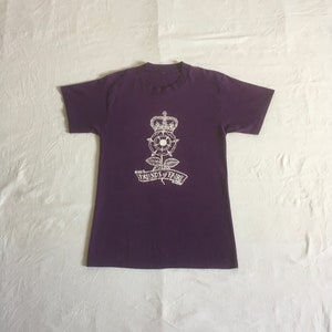 vintage 80s living history centre friends of faire ren fair renaissance folk life purple t shirt ss xs