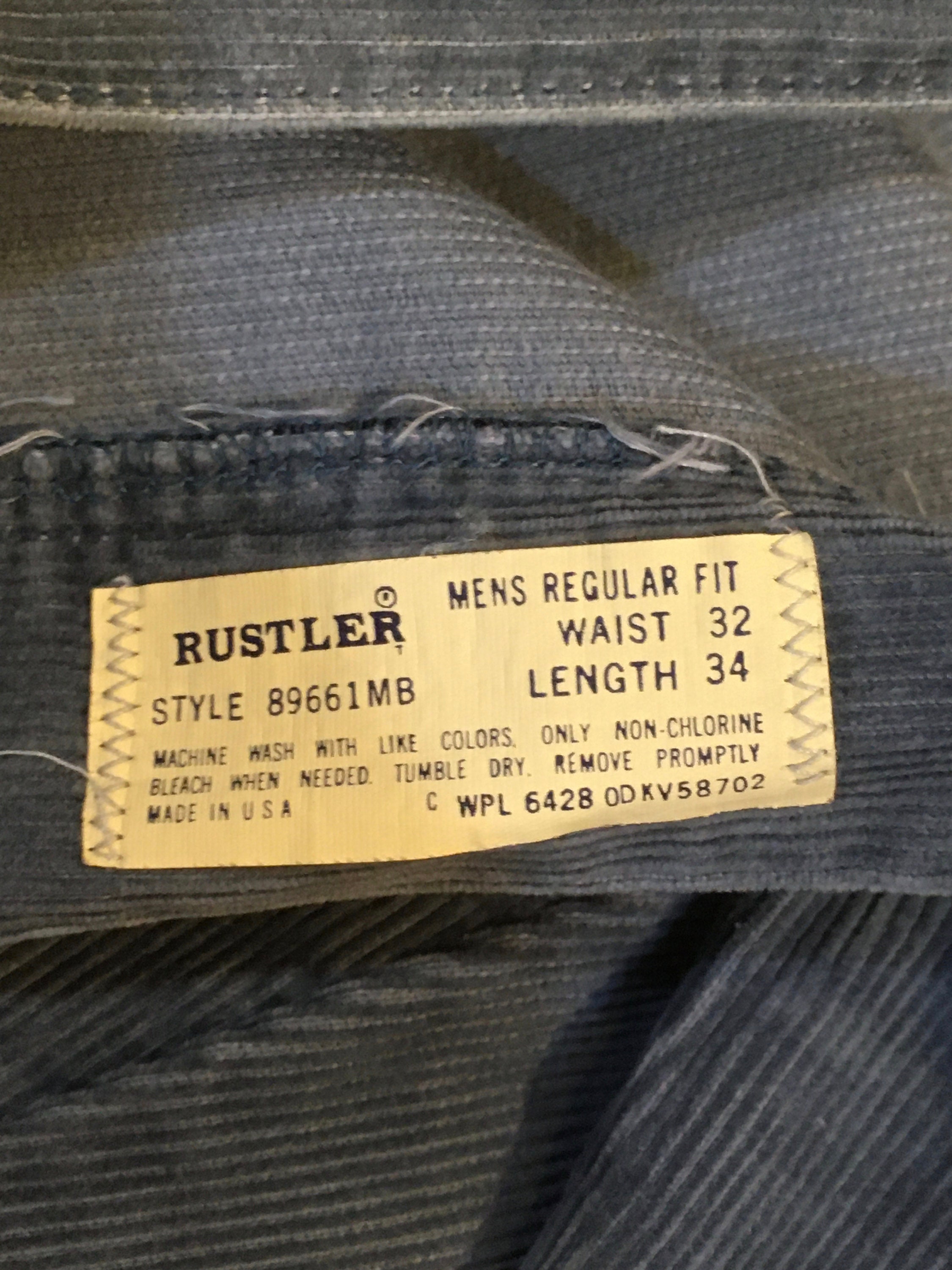 Vintage Rustler Blue Grey Corduroy Pants Made in USA 32 X 26 | Etsy