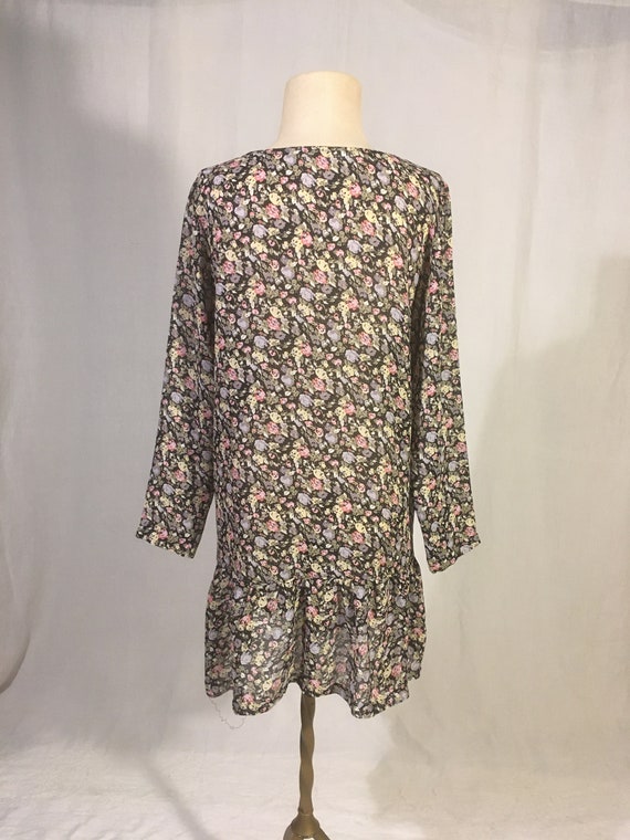 vintage 90s express floral floral see through dro… - image 5