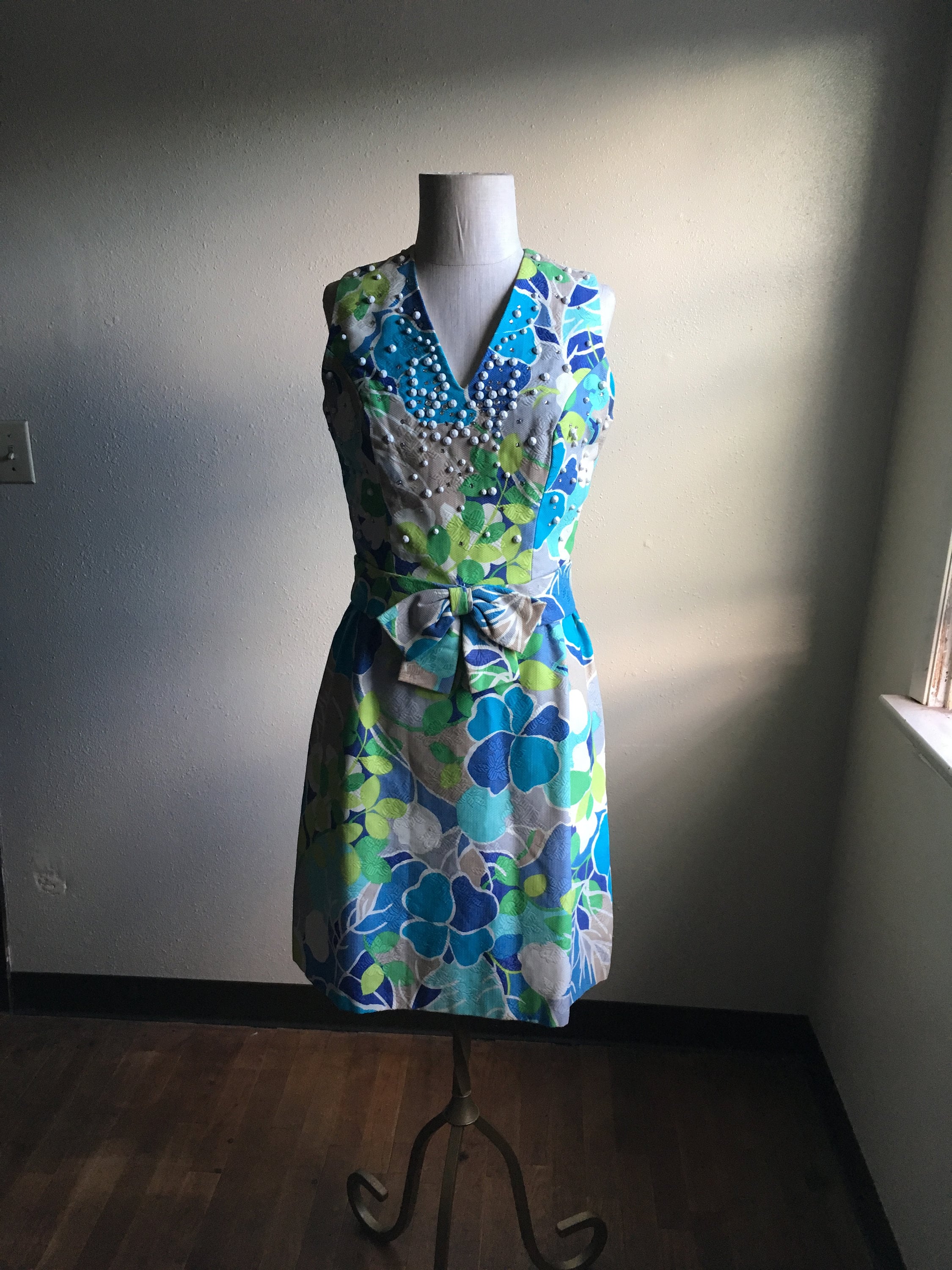 Vintage 60s Kohls Green Bay Hawaiian Rhinestone Zip Back V - Etsy Finland