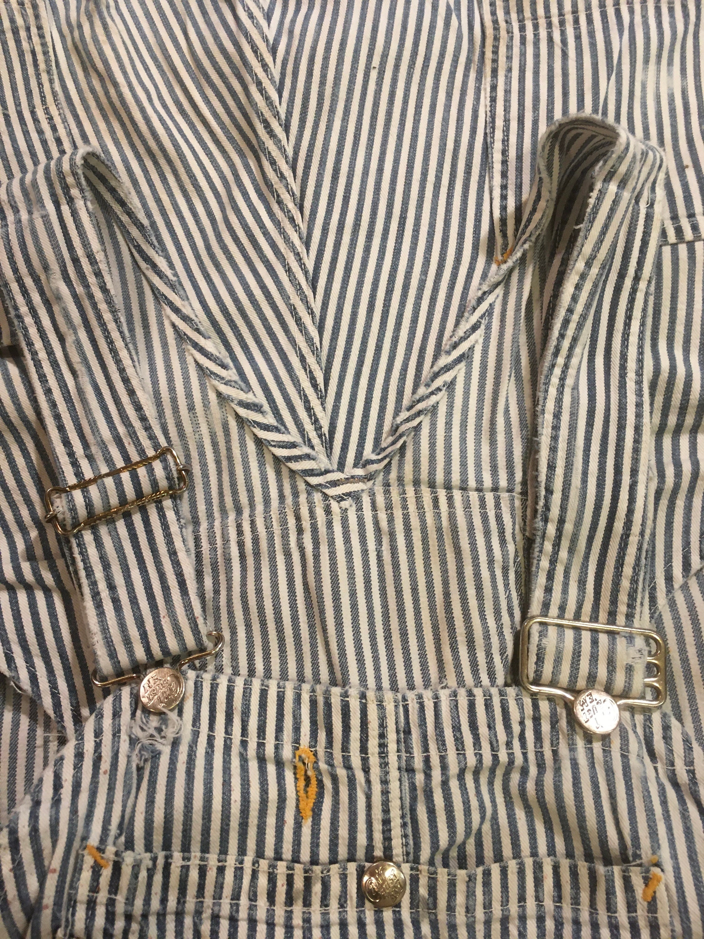 Vintage 40s Cant Bust Em Gold Label California Denim Hickory Vintage 40s Cant Bust Em Gold Label California Denim Hickory