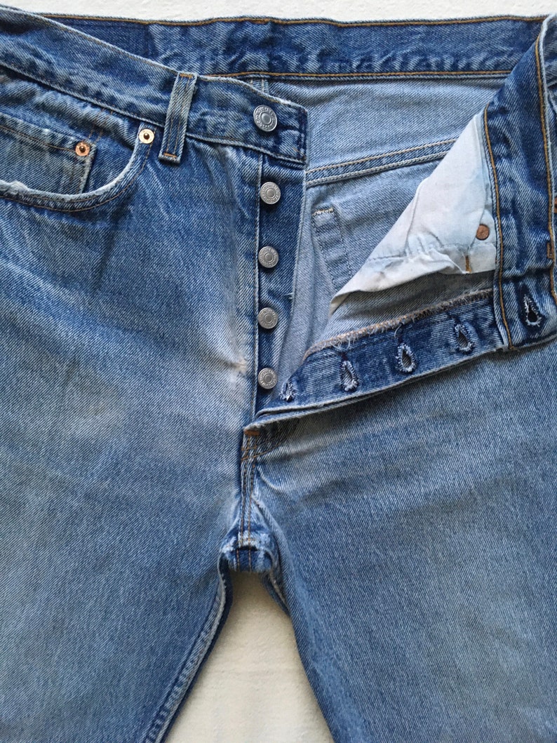 Vintage Levis 501 Made in Usa Blue Jeans 32 X 29 Button Fly High Waist ...